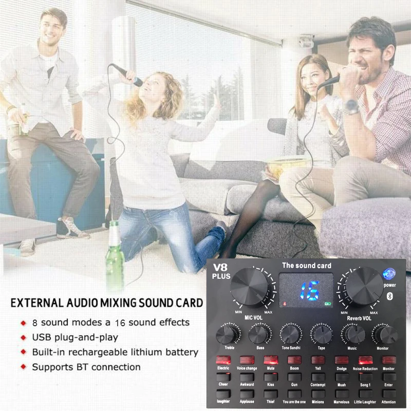 v8 plus Sound Card usb audio  interface V8 sound card