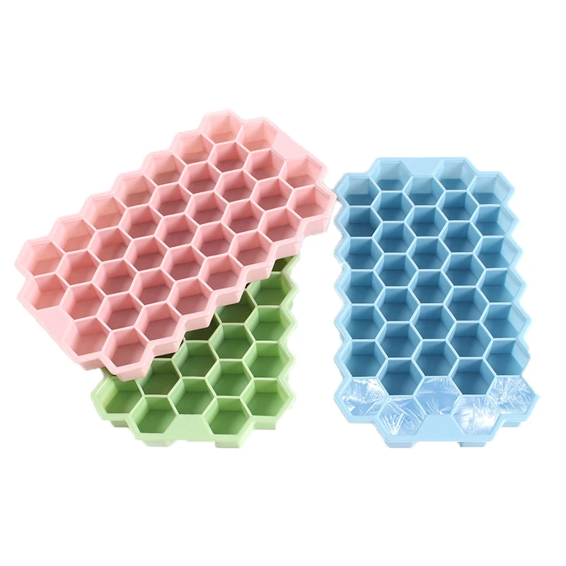 Summer honeycomb shape fruit cube easy release ice tray silicone mold