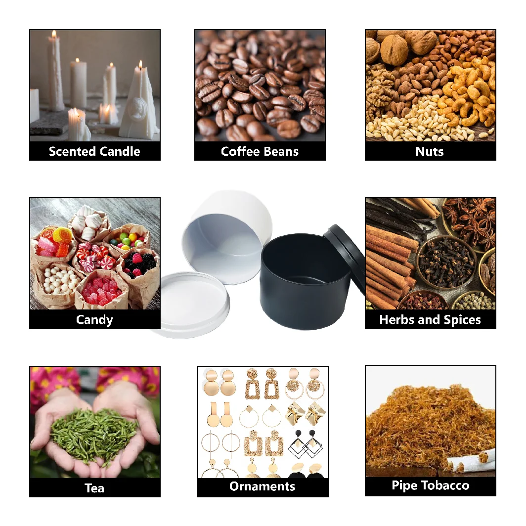 Wholesale 2oz 4oz 8oz Spice Tea Aluminum Candle Jar Metal Round Tins Cosmetic Tin Cans With Screw Lids For Candles