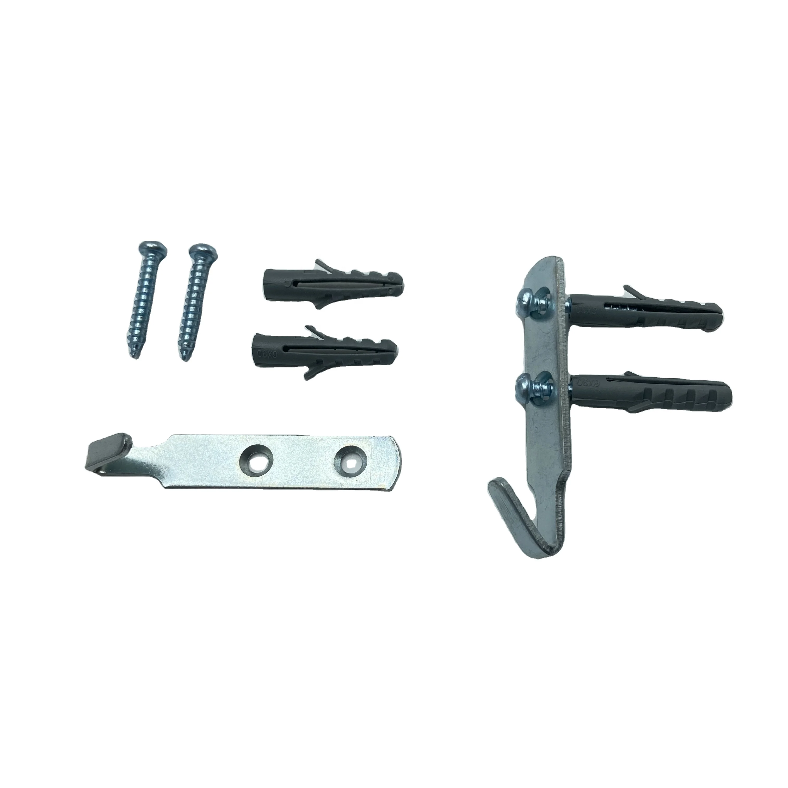 Large Galvanized hook with screws and plastic expansion J Galvanized picture frame Hook type Heavy duty