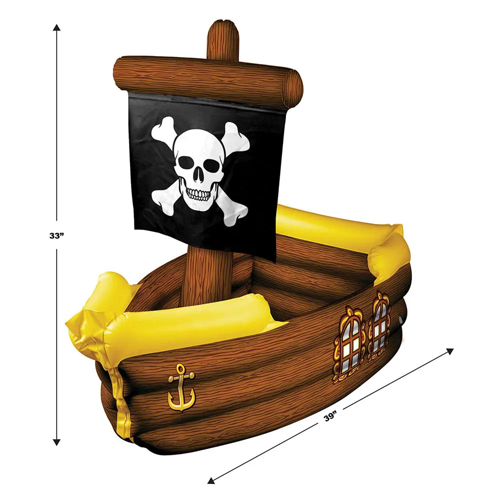 Hot Sale Inflatable Pirate Ship Cooler Party Accessory Inflatable Pirate Drink Cooler Ice Bucket Beer Cooler