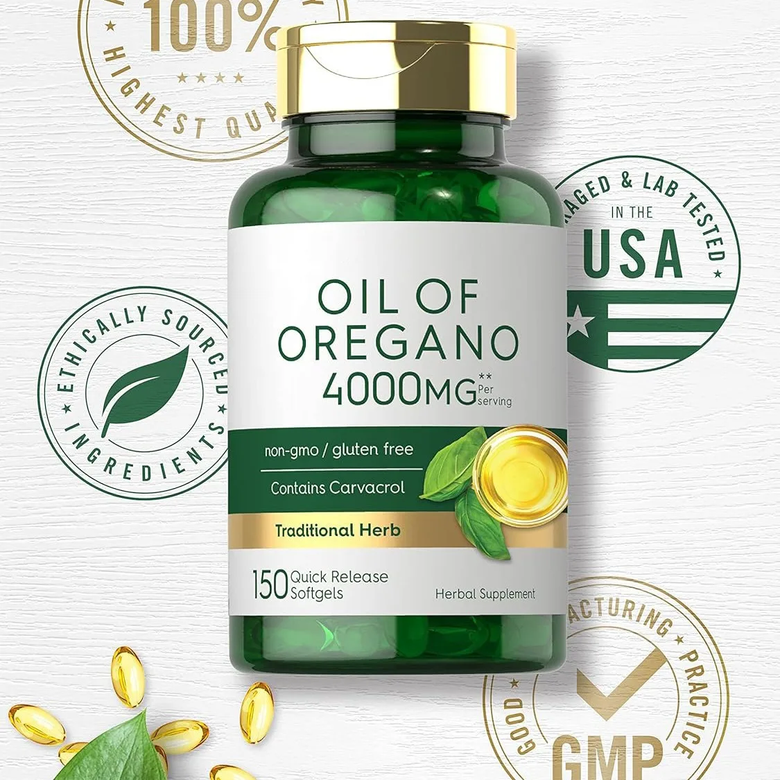OEM/ODM/OBM 100% Pure Natural Organic Oregano Oil Capsules Non-GMO And Gluten Free Oregano Oil Softgel Capsules Immune Booster
