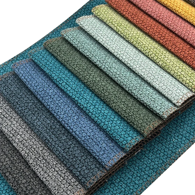 Wejoy plain color 100% polyester woven coarse faux linen chenille fabric for upholstery