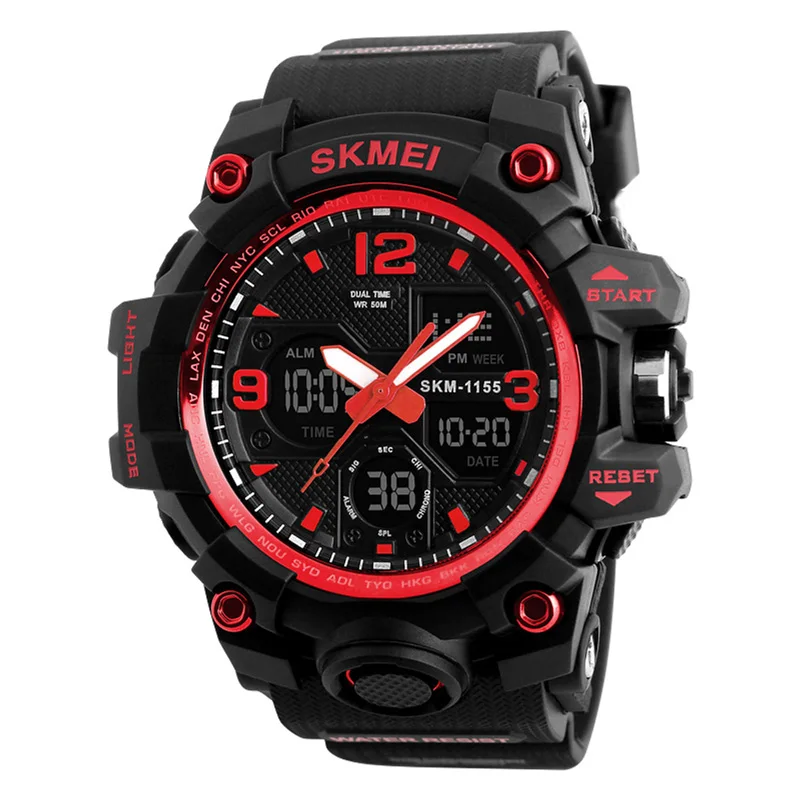  Цифровые Спортивные мужские наручные часы skmei 1155B с