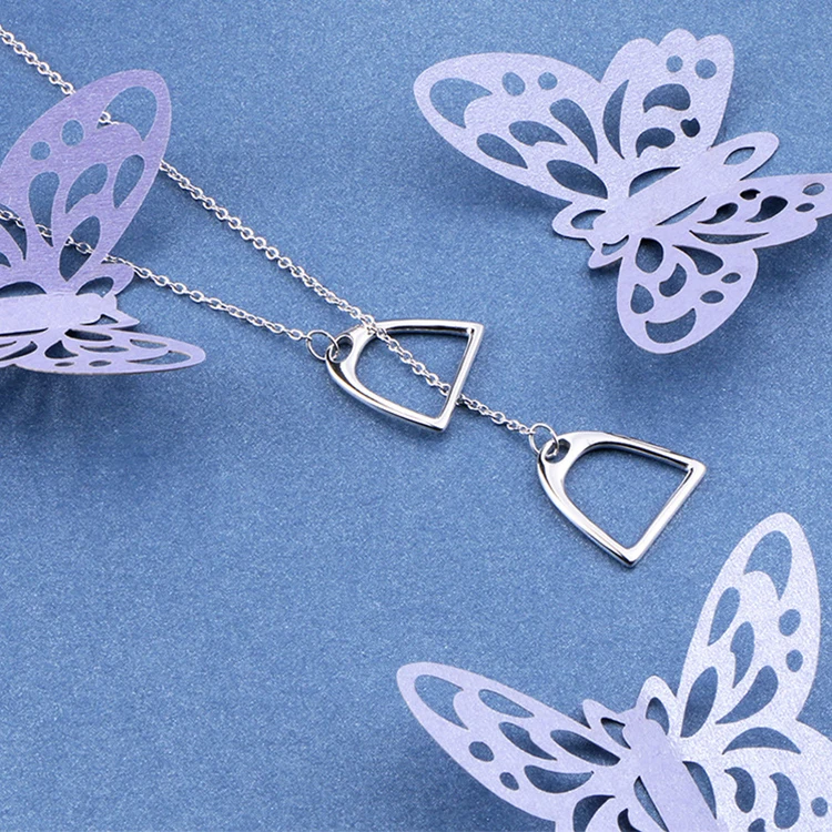 horseshoe necklace 925 sterling silver double horse shoe pendant necklace