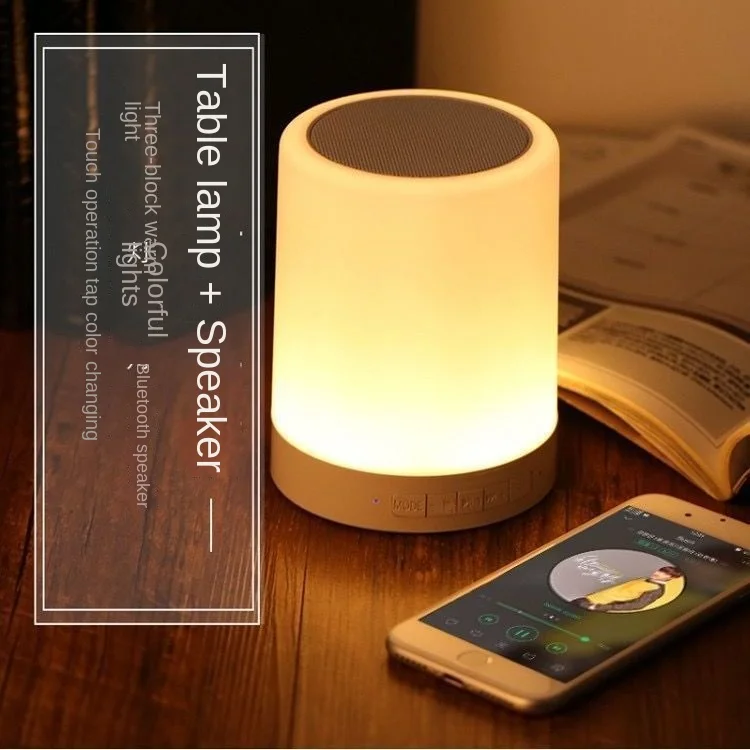 Умный ночник с сенсорным управлением прикроватная лампа беспроводной динамик портативная светодиодная подсветка музыкальный мини-динамик