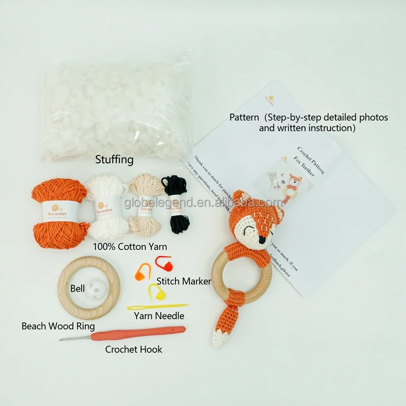 Animal crochet kit Handmade Needle Kit Diy Fox Teddybear Stuffed Animals Toys Crochet Dolls crochet kit for beginners