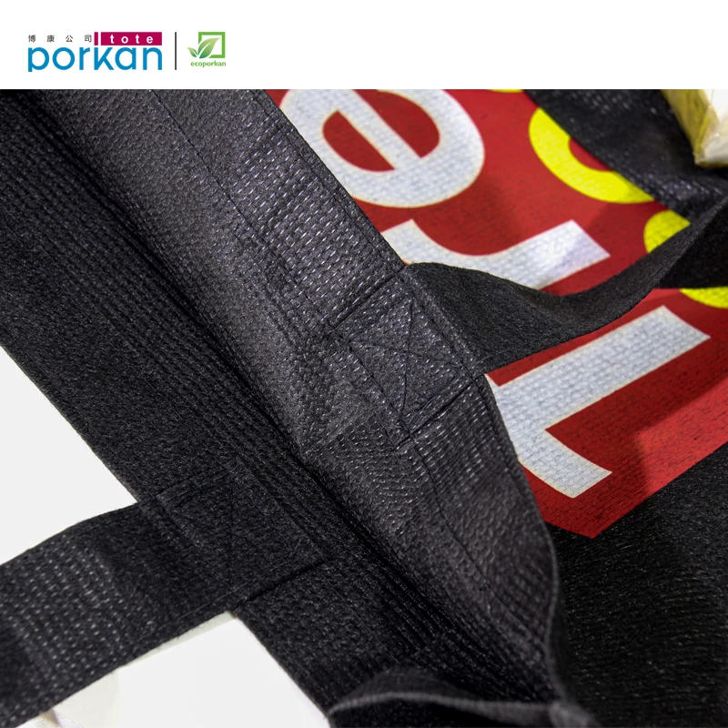 Top Sale Recyclable Custom rPET Shopping Bag, Reusable rPET Tote Bag, Extra Large Supermarket Eco Bag Made from Recycled Plastic