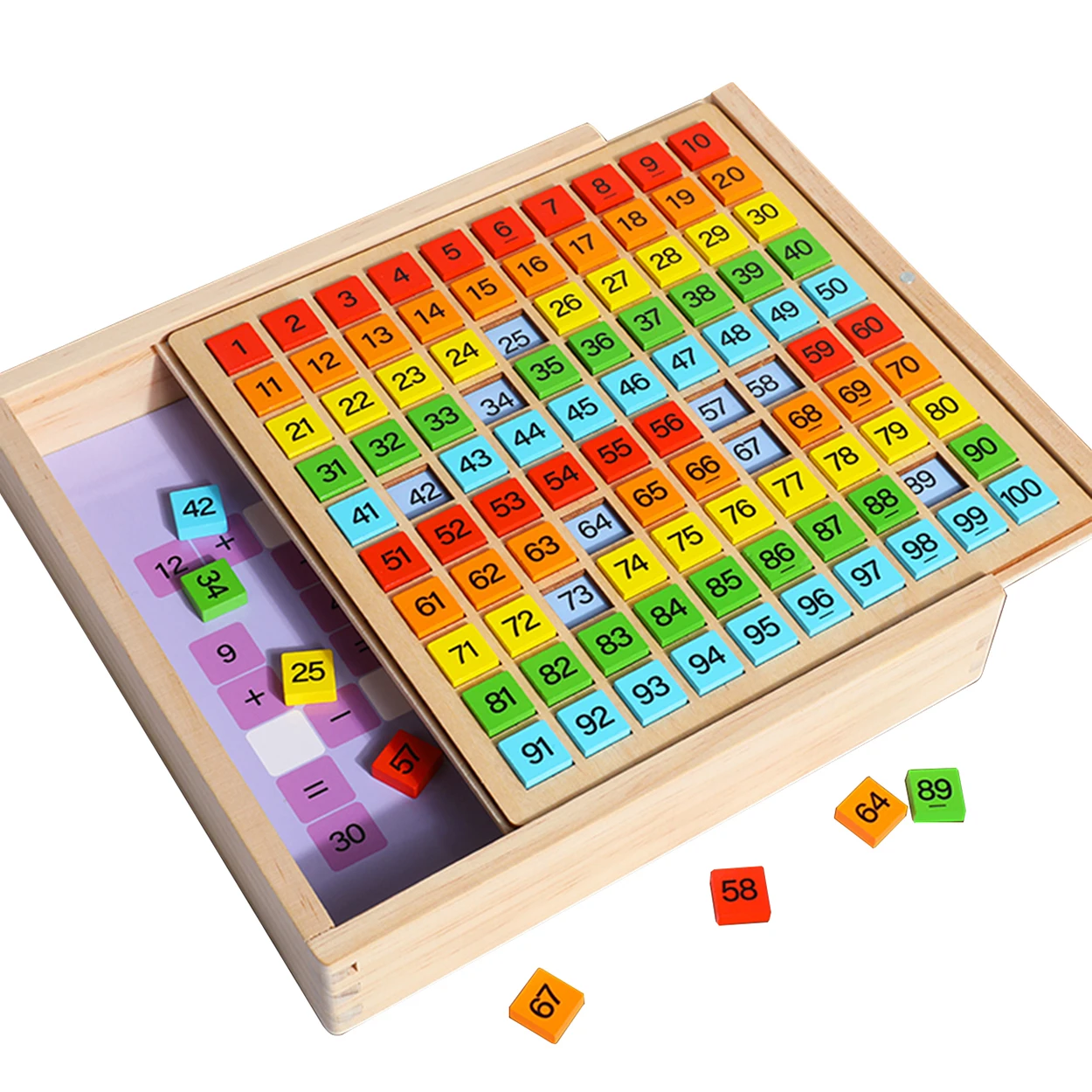 MathBox 9 Game Boards in 1 Wooden Preschool Puzzles Intelligence Multiplication Arithmetic Educational Lean for Brain Exercise