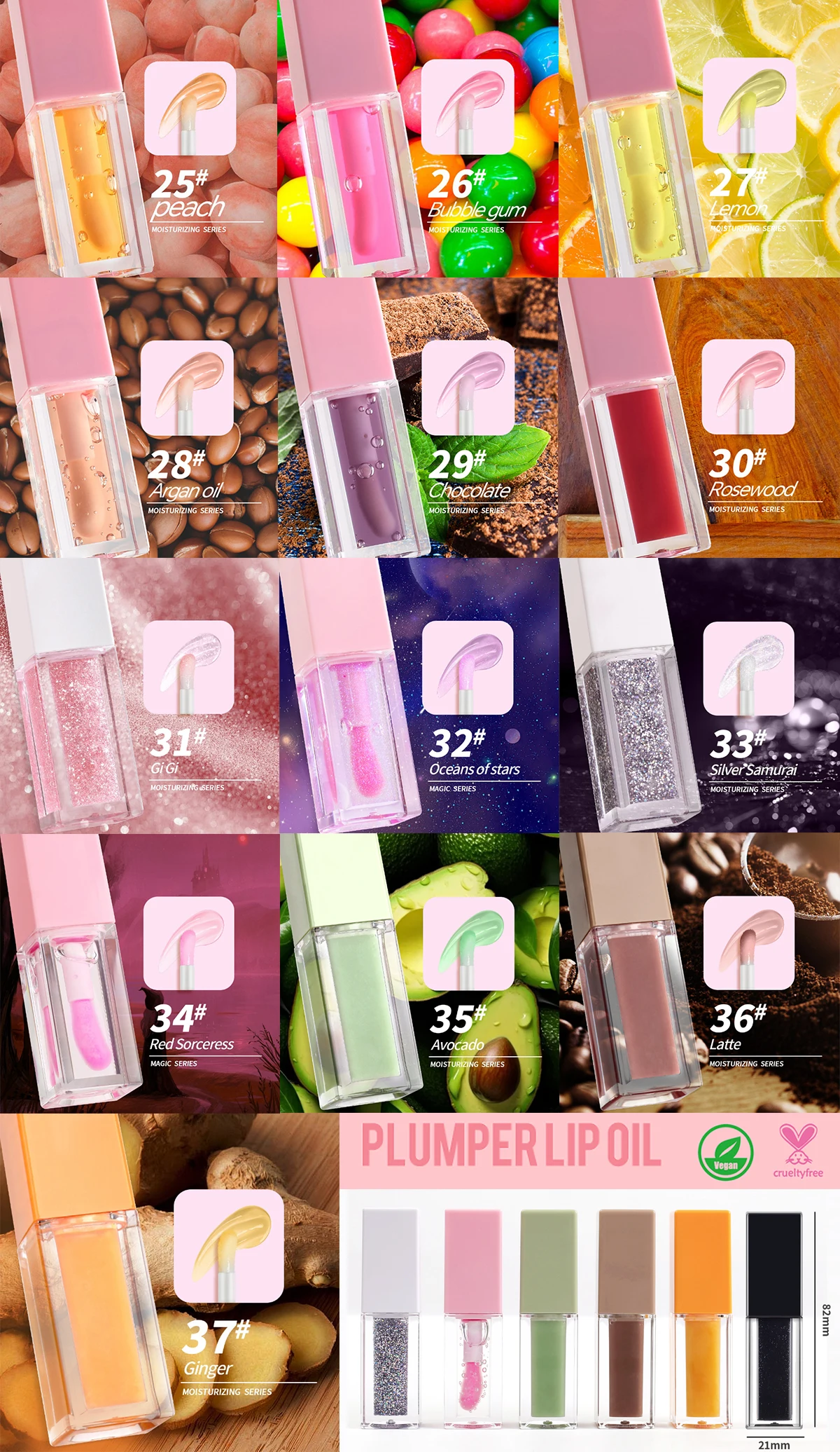 Color changing lipgloss pink cute nude glossy lip oil gloss private label vegan lip makeup plumper lip oil
