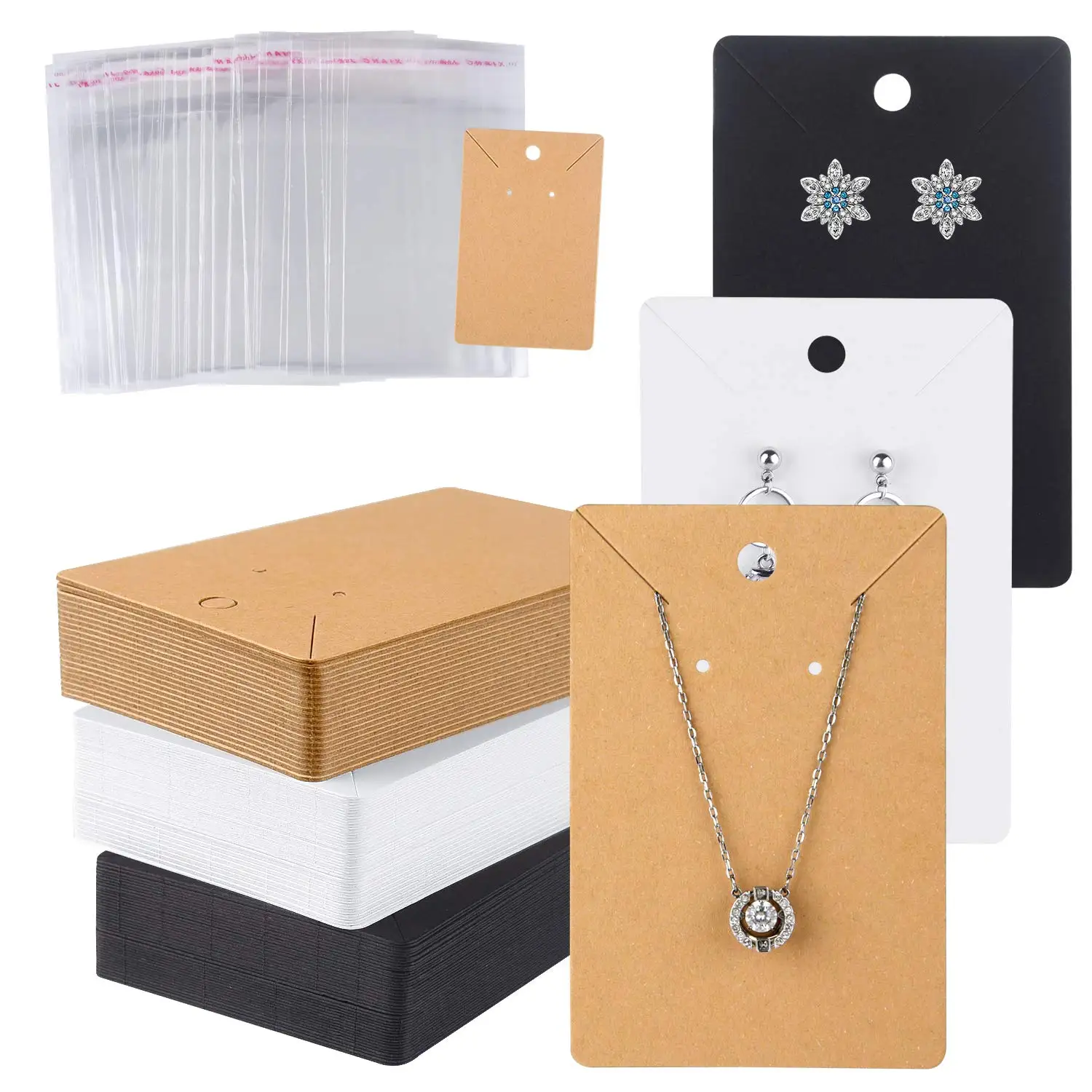 Custom PVC cards Wholesale Logo Jewelry Paper Display Holding Card Factory Wholesale Custom jewelry display care Cards