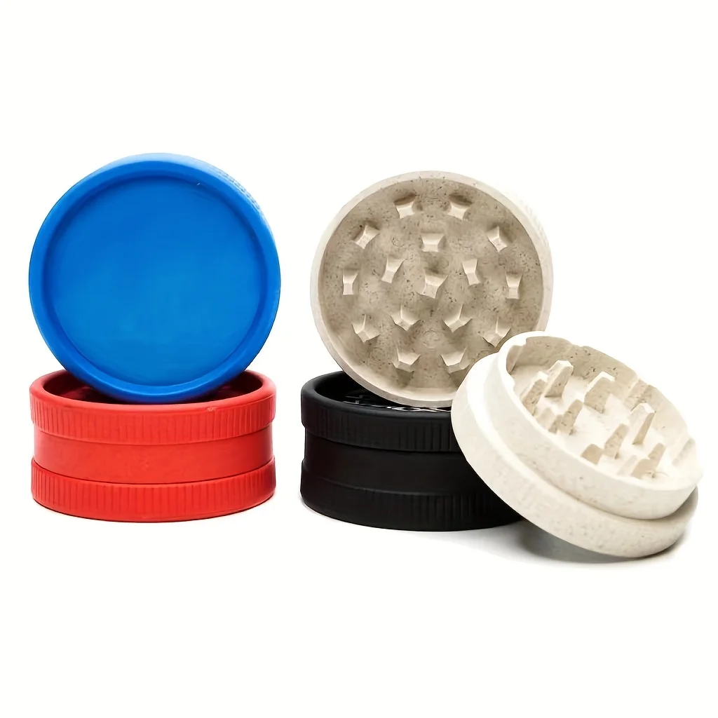 55mm 2 Layer Bioplastic Environmentally Eco Friendly Grinder Herb Shredder Tobacco Herbal Crusher Biodegradable Herb Grinder