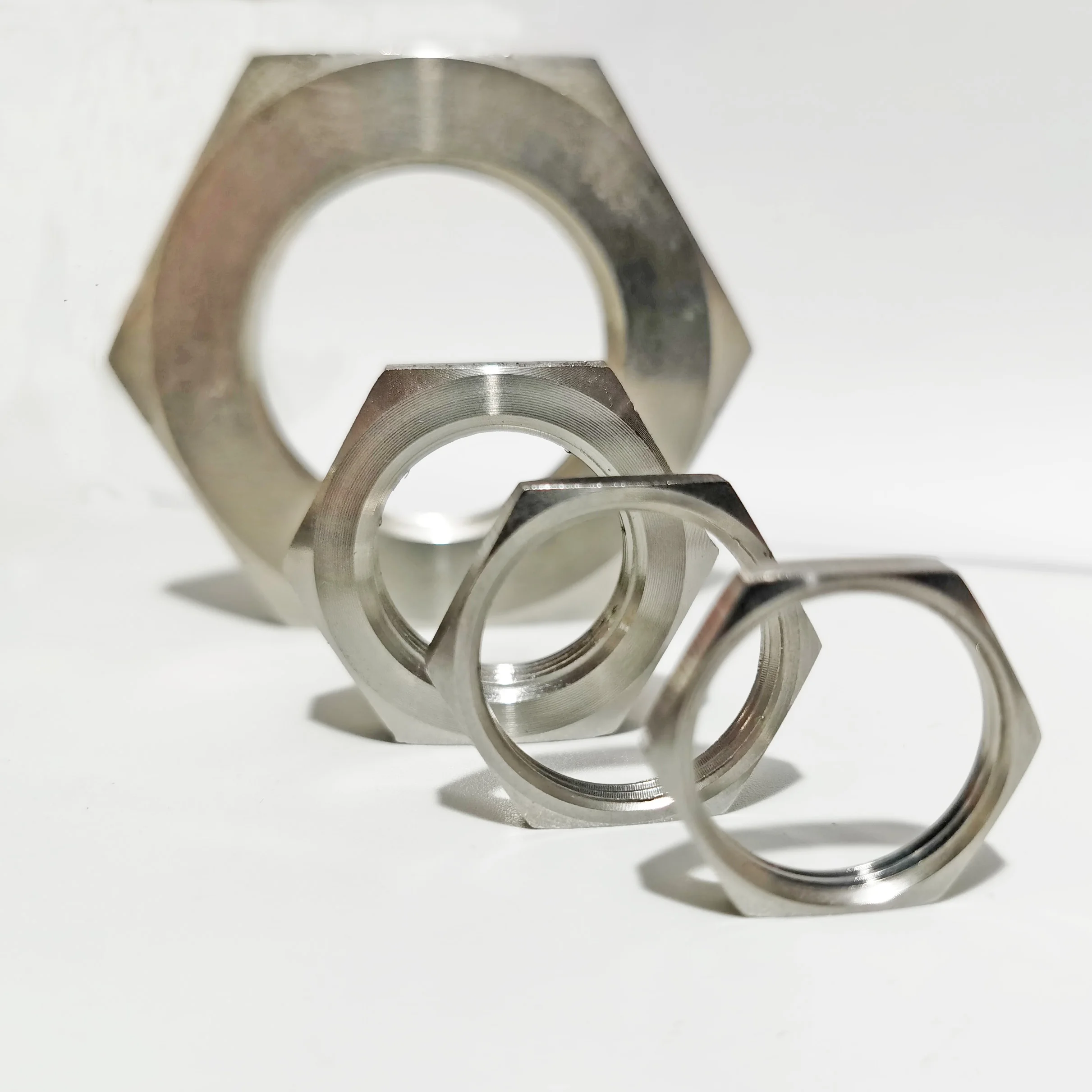 Thin Nut DIN 936-1985 Hexagon Thin Nuts M8 to M52 Stainless Steel Heavy Jam Nut M8x1mm to M52x3mm