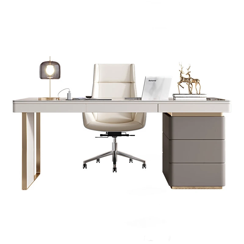Italian Style Home Office Desk Computer Working Table Luxury CEO Boss Modern Office Table Workstation