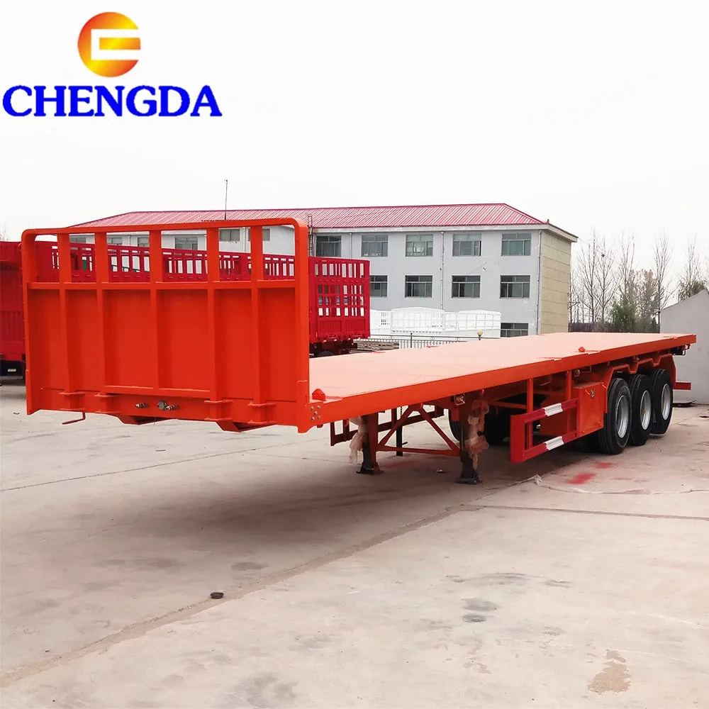 Chengda 40 футов контейнер плоская кровать бортовой ящик погрузчик Прицеп Цена