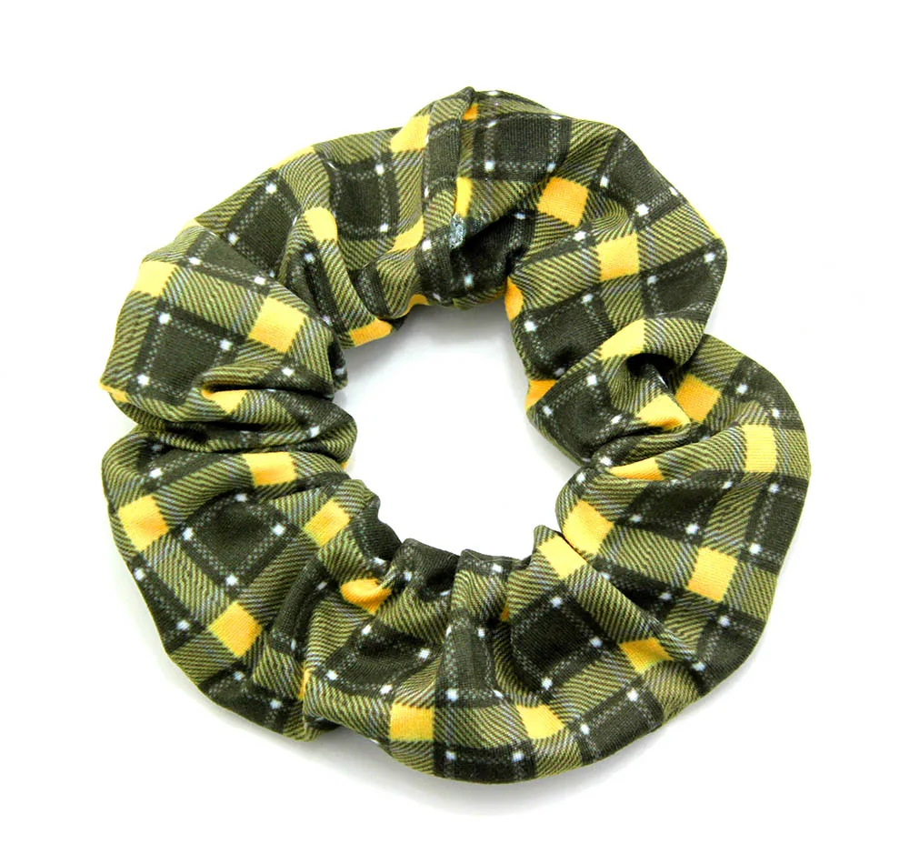 5.5' sport hair scrunchies black gold yellow elastic hair pony for girl hair accessories