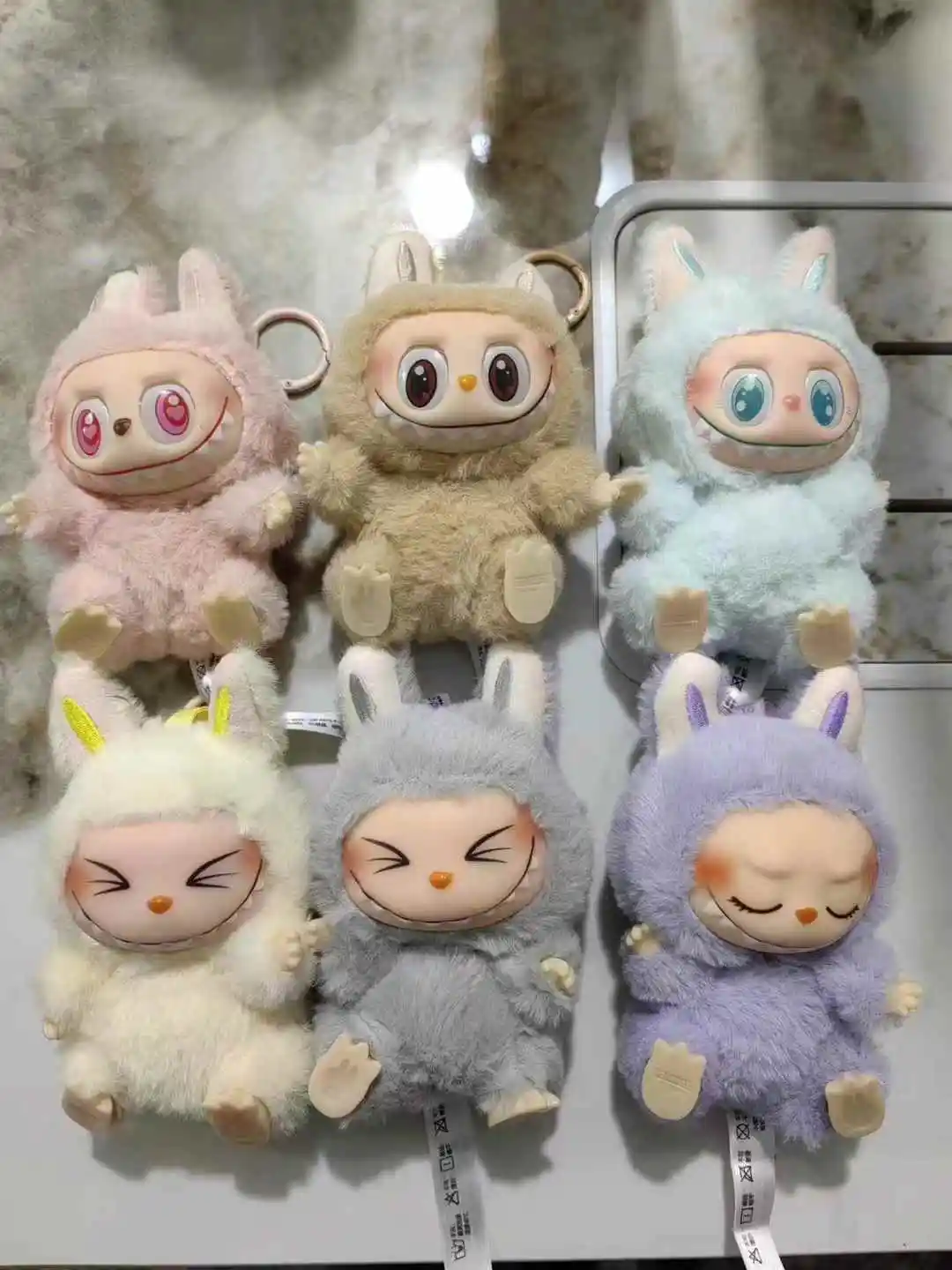 New 2.0 Labubu The Monsters Sit And Party Vinyl Blind Box Heart-Beating Macaron Children Pendant Decoration Birthday Gifts