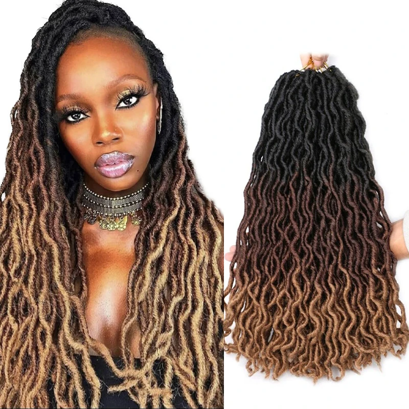 Gypsy Locs удлинение Джамбо плетение волнистые кудрявые вязаный крючком коса волос богиня искусственный Омбре дредлоки косички для цыганские