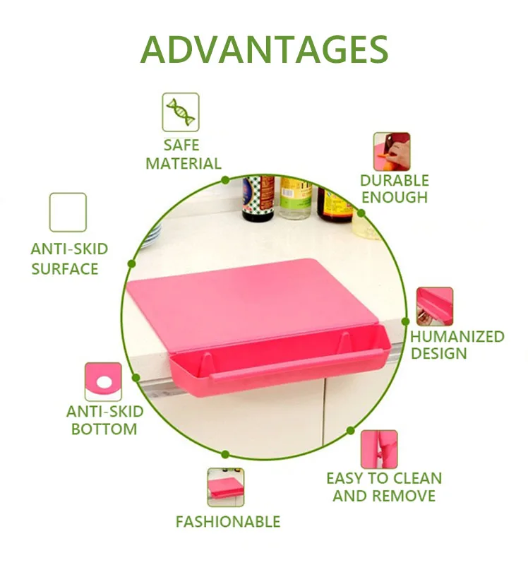 Home Kitchen Two-in-One Storage Trough Cutting Board Plastic Chopping Block