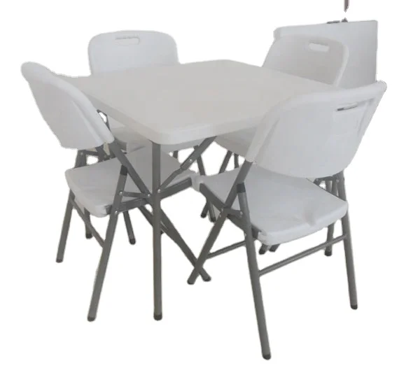 Plastic folding square table for fair show, for market, for hire and DIY Used