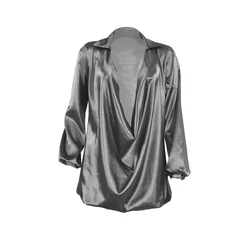 Fashion Sexy V-neck Polo Collar Tops and Silk Dress for Women Casual Dresses Mini Club Dress Sheath Plain Dyed Simple Spring