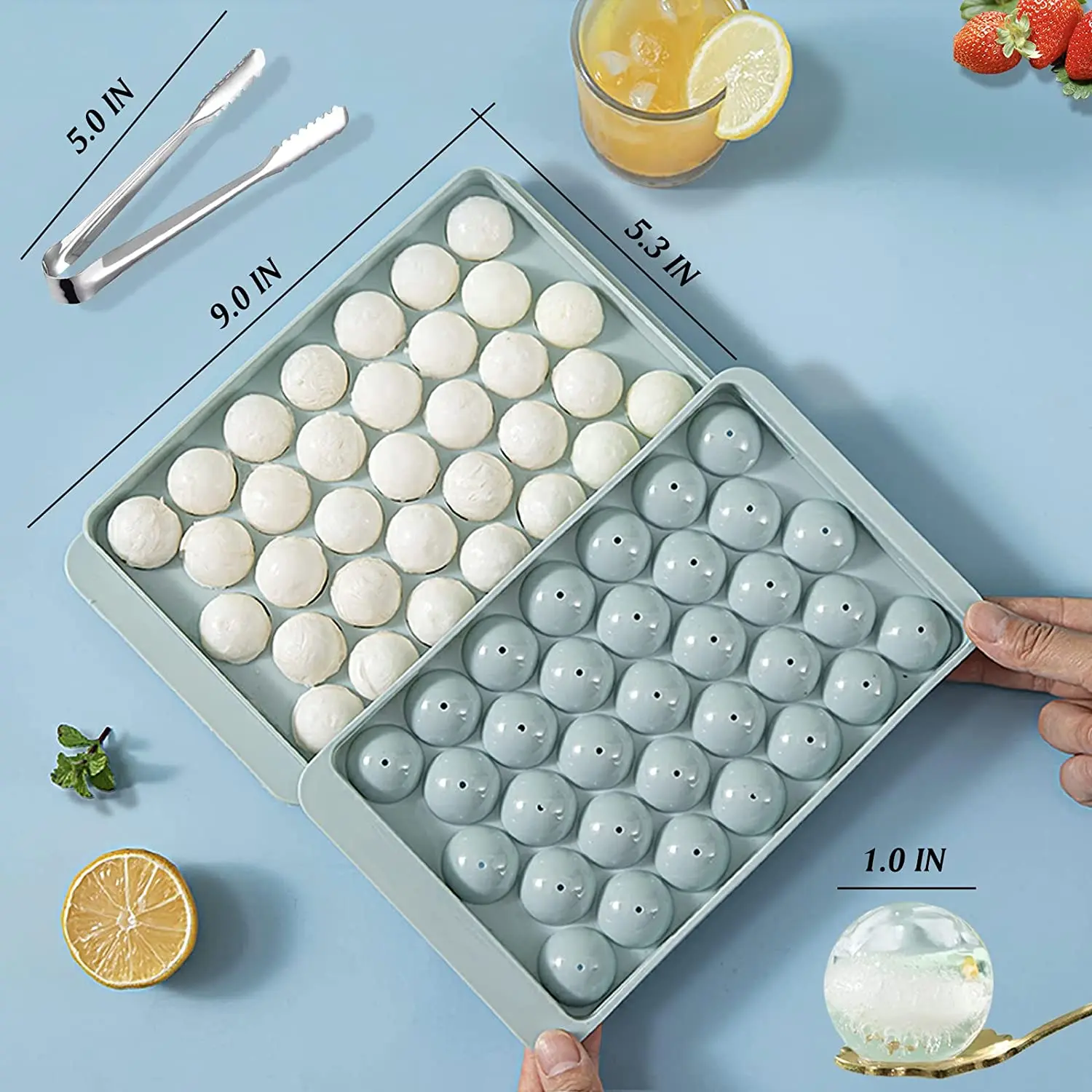 Hot Sale RoundIce Cube Tray With Lid And Storage Bin Silicone Ice Cube Tray Set Mini Round Ice Cube Tray