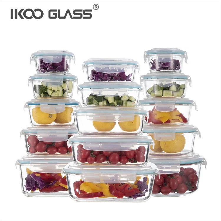 Hot selling kitchen food storage glass containers with lid