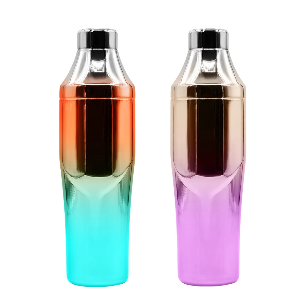 rainbow gradient stainless steel bar tools cocktail shaker set bartender kit wine accessories cocktail mixer with gift box