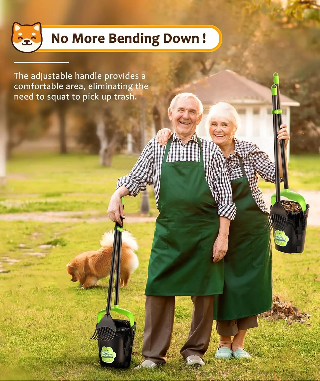 Customized Large Arm & Hammer Pooper Scooper Swivel Bin & Rake Dog With Lid And Handle