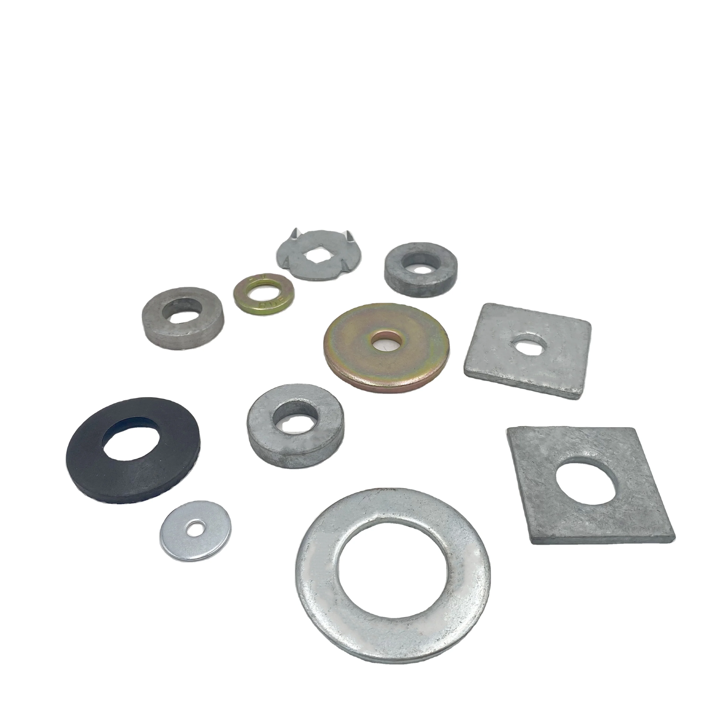 Custom Carbon Steel Washers Plain Flat Washer Hex Welding Nut With Big Washer Stainless Steel Thin Type Gasket