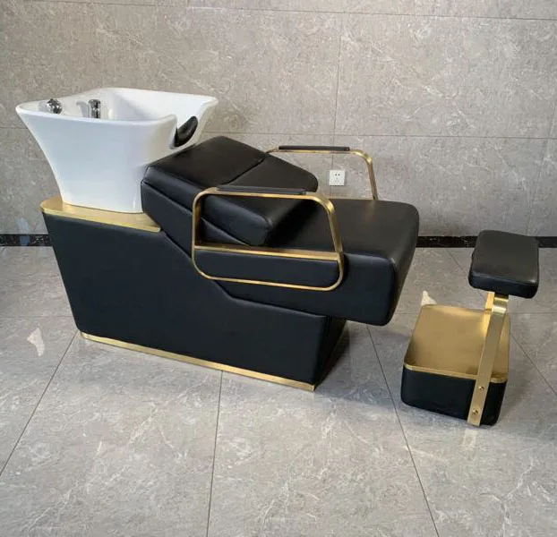 Современный парикмахерский салон промывки кровать парикмахерской Парикмахерская мойка высокого класса простой полу-лежачий сидя парикмахерский салон