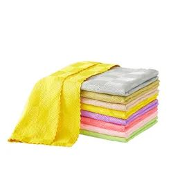 Glass Polish Wipe Rags Fish Scale Cleaning Cloth Microfiber Car Kitchen Towel