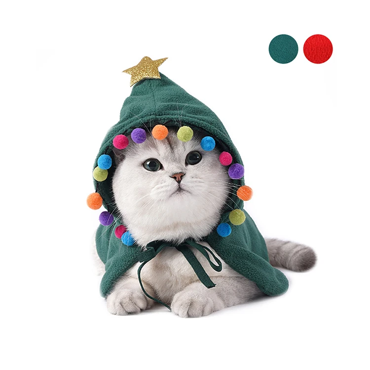 Hot selling pet Christmas clothes cats and dogs cloak