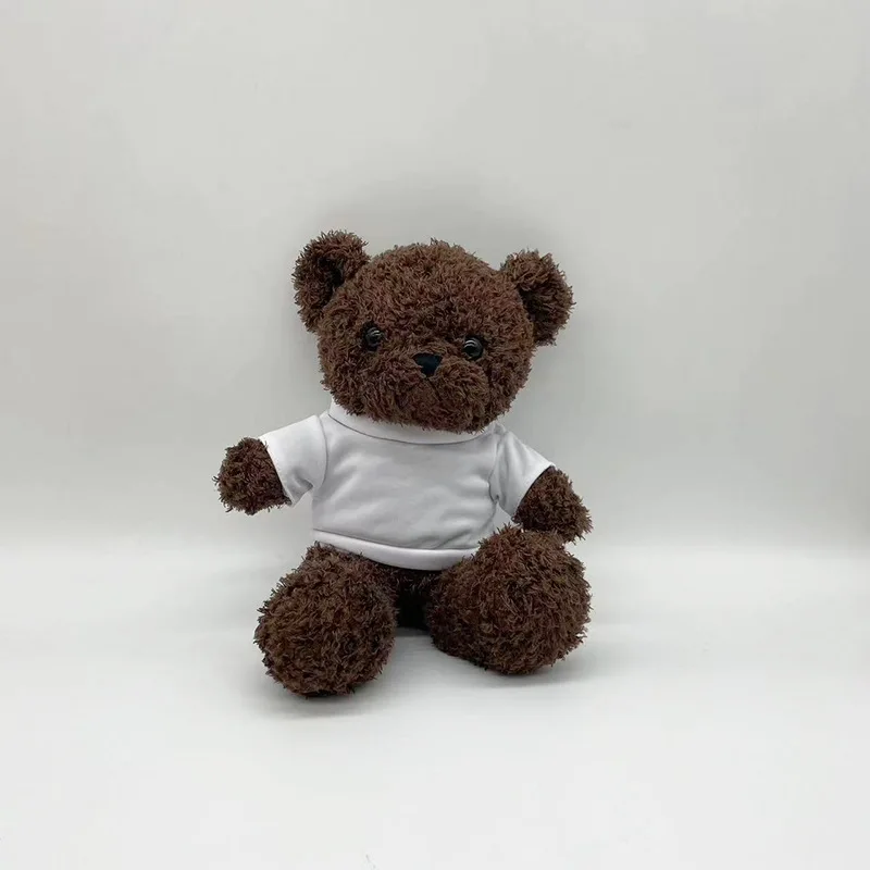 Subli-forward New Released Wholesale Custom Sublimation Plush Toy Bear with Blank T-shirt for Heat Press Printing