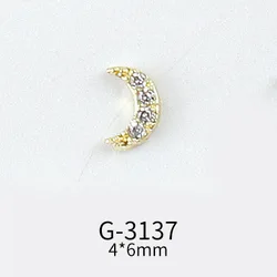 New LZ Nail Con Pendant Moon Star Pearl Lollipop Rabbit Gold Jewelry Nail art zircon G-3137