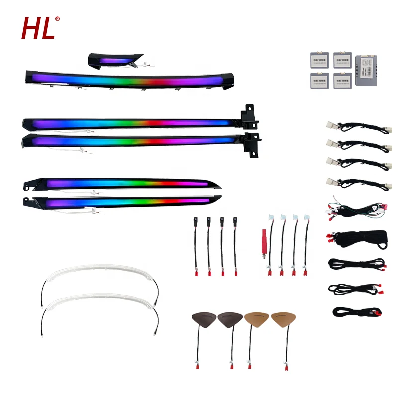 Newly Upgraded Car Interior Decoration 64 Color Led Strip Light Ambient Light For Lexus ES 2018-2021