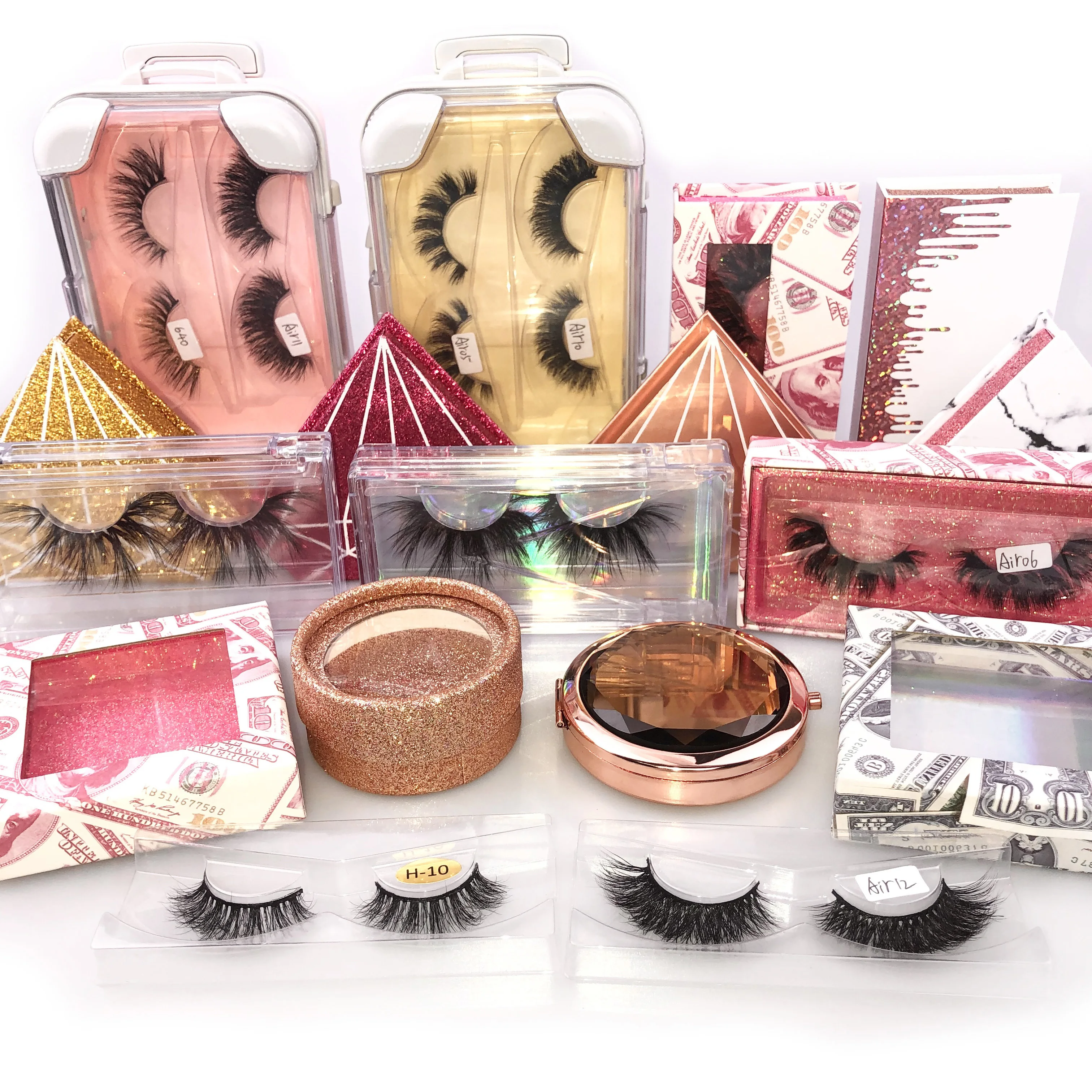 
Private label 3D 5D mink eyelashes with packaging box premium 25mm mink lashes custom eyelash package 
