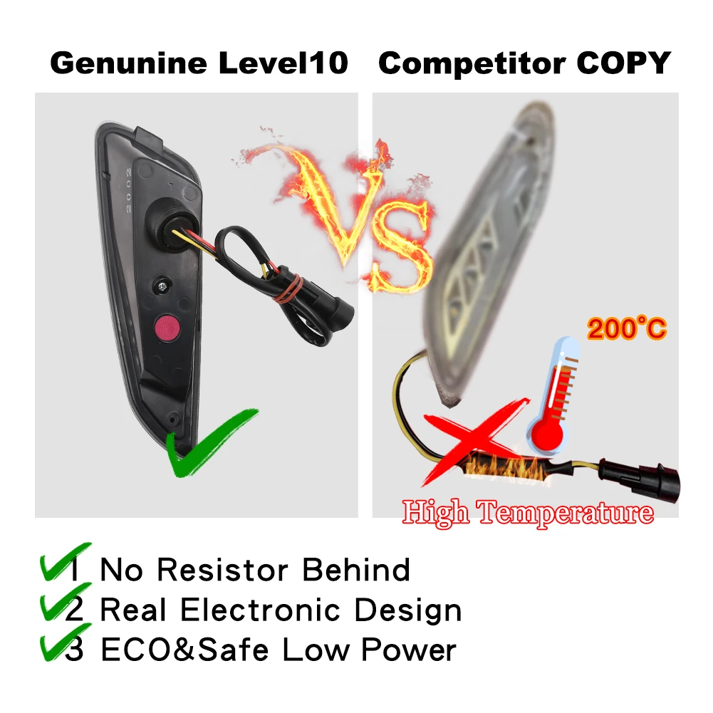 For Vespa Sprint Primavera Level10 Clear Blue Silver Chrome Front and Rear Sequential Turn Lights