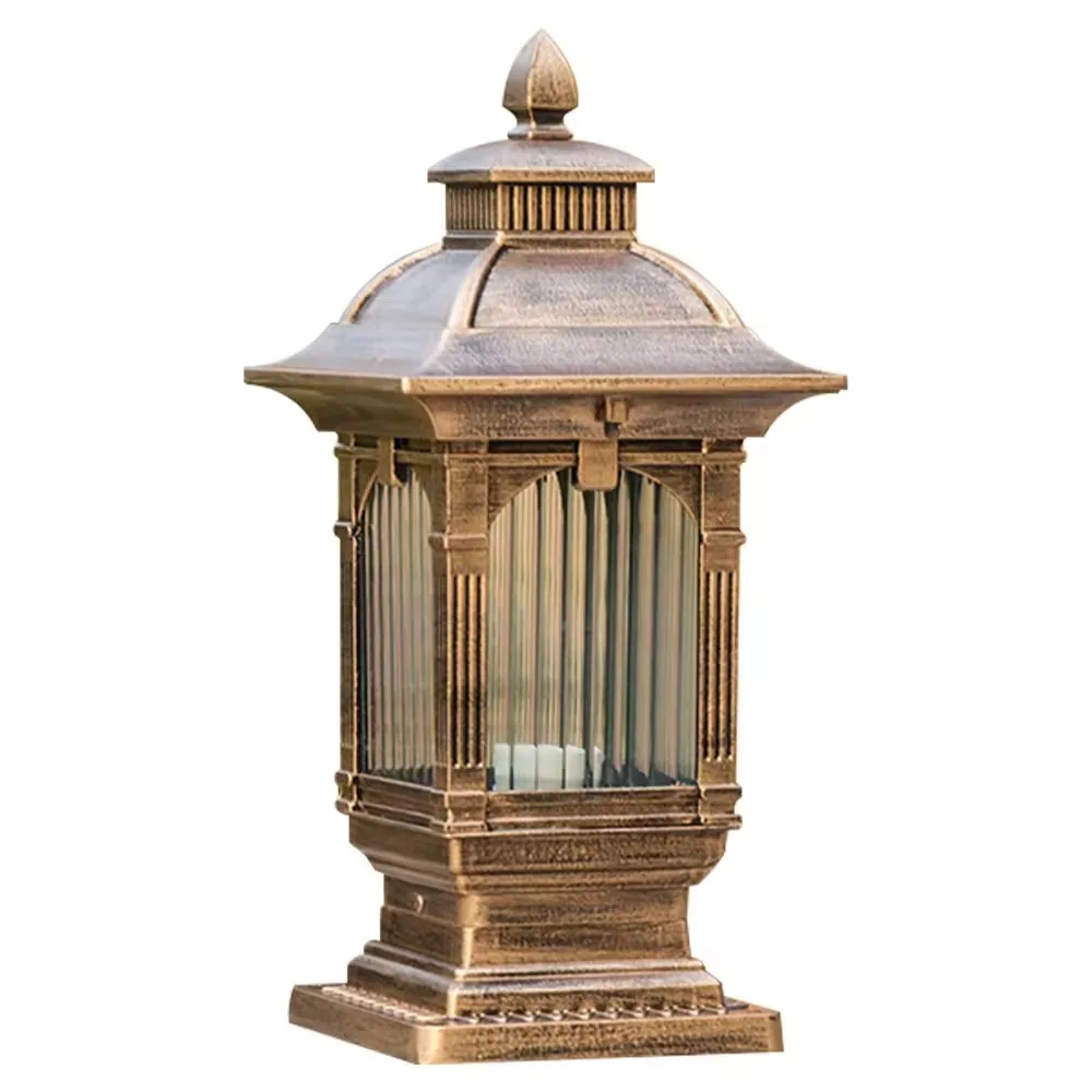 European classical high-end outdoor decoration solar column lamp fence wall lamp garden courtyard 3000k waterproof garden lamp