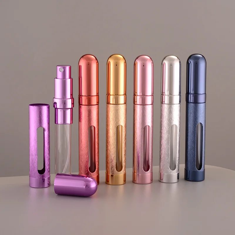 12ml aluminum atomizer round refillable pocket portable refillable perfume bottle mini aluminum perfume spray atomizer bottles