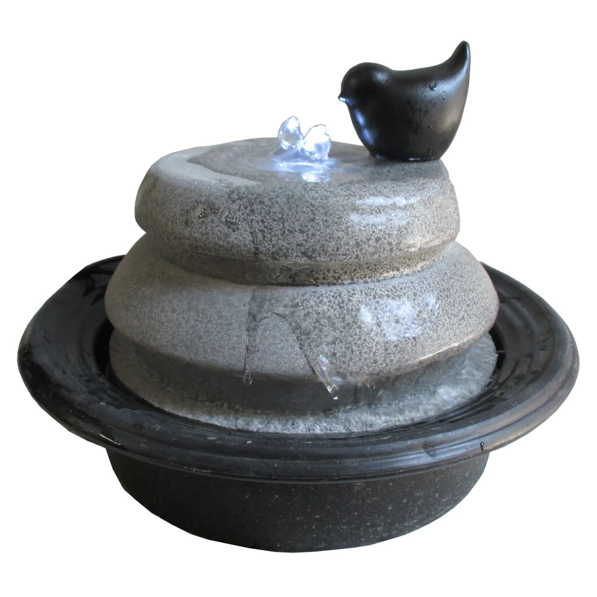 resin birds table top indoor water fountain waterfall feature