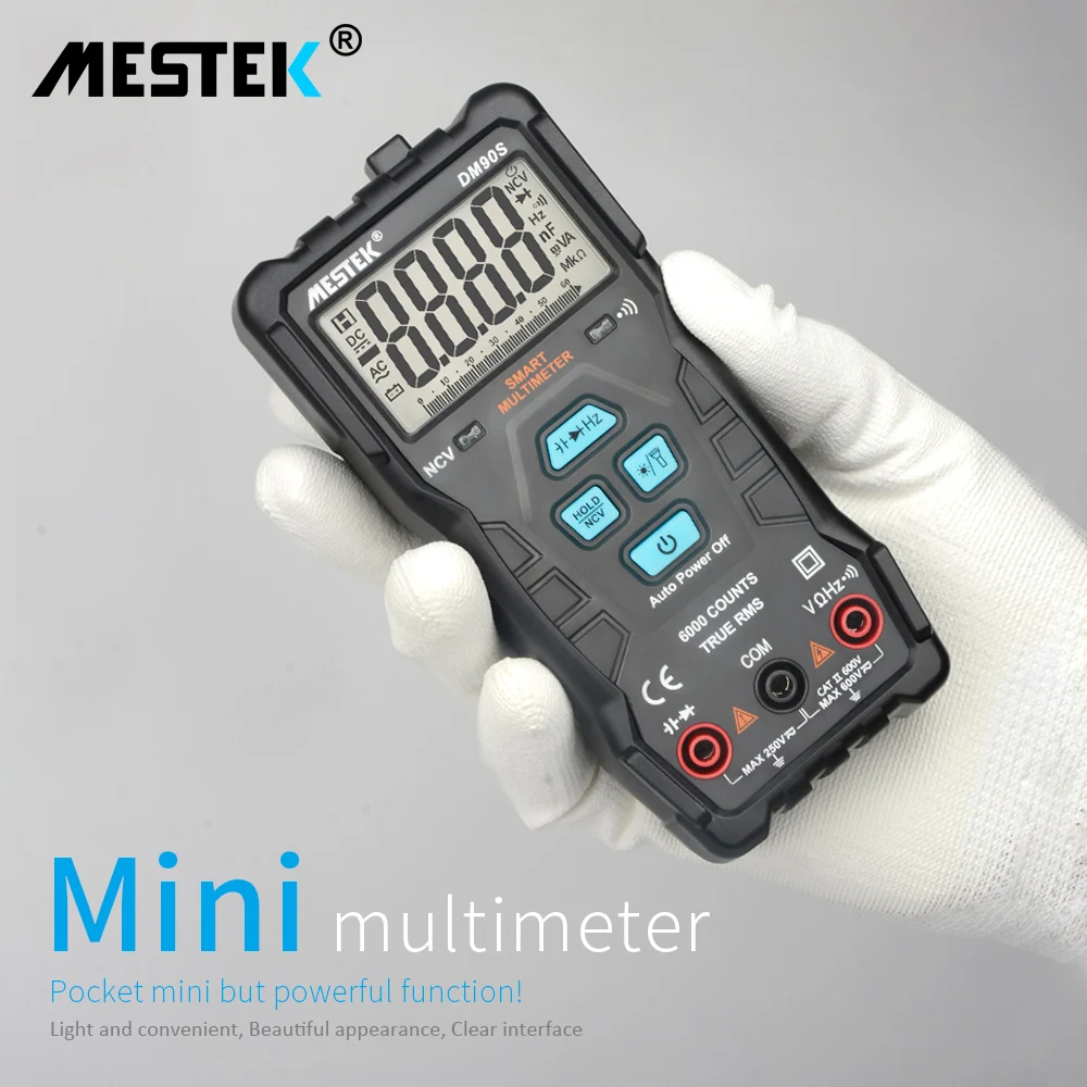 new product ideas Mestek Smart  Multimeter 6000 Counts  DM90S 600V/10A Voltage Current Resistance Multimeters Tester