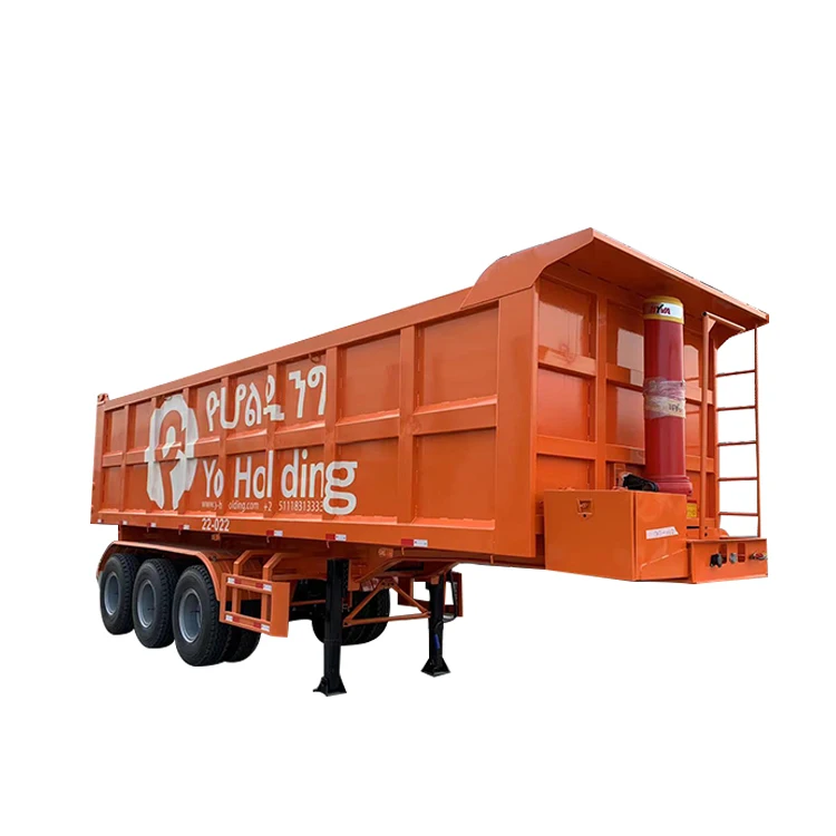 Heavy Duty Dump Semi Trailer 50/60 tons Truck Trailer Tandem Hydraulic Tipping Box Tipper Trailer For Sale