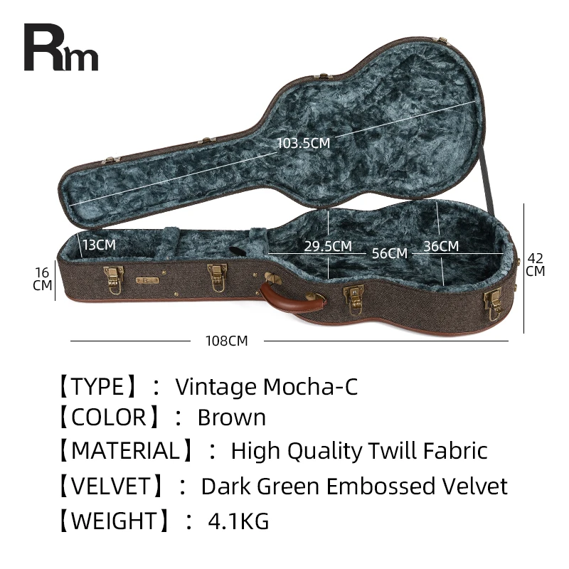 Durable Classical Guitar Hard Case Wooden Luxury Velvet Instrument Bags&Cases Portable Hard Case for Guitar