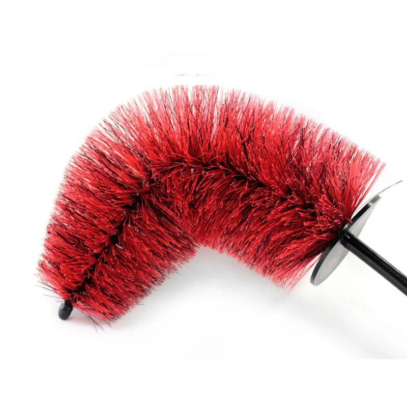Щетка для чистки колесных ободов премиум-класса, длинная щетка из мягкой щетины для автомобильных колес, щетка из красного сплава для колес