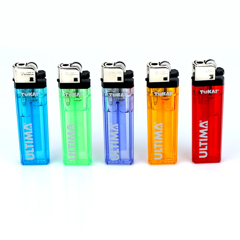 Direct factory hot selling smoking accessories AC801 adults disposable octagonal colorful plastic flint gas lighters