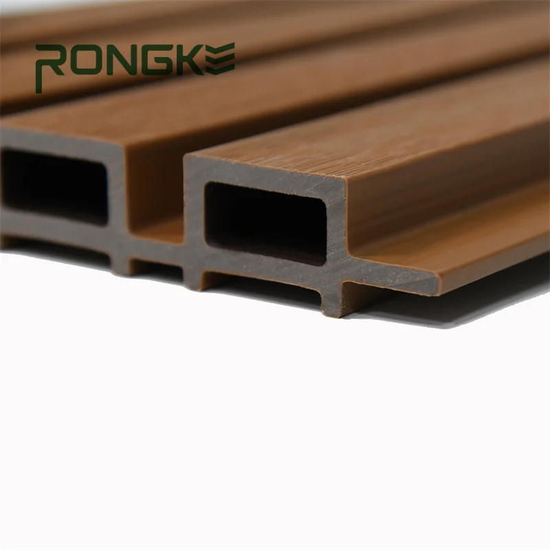 High quality waterproof Outdoor 3d Brown Wood Grainwpc wpc exterior wall panel