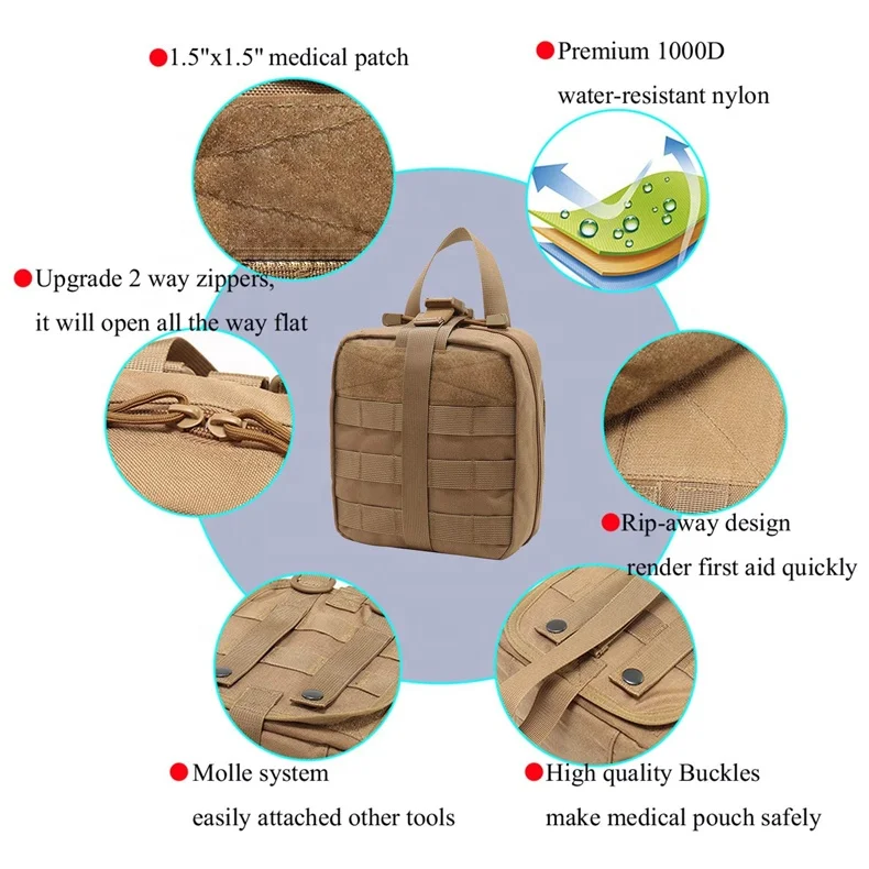 Outdoor adventure tactical emergency bag survival first Aid Kit Utility Pouch