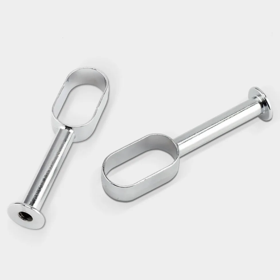 Furniture Hardware Zinc Alloy Hollow Oval Rail Bracket Oval Wardrobe Wall Mounted Closet Rod Hanging Rail Center Tube Support