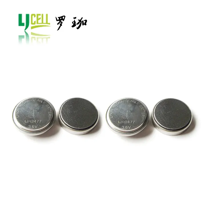 LIR2477 rechargeable 3.6v lithium ion battery with high capacity